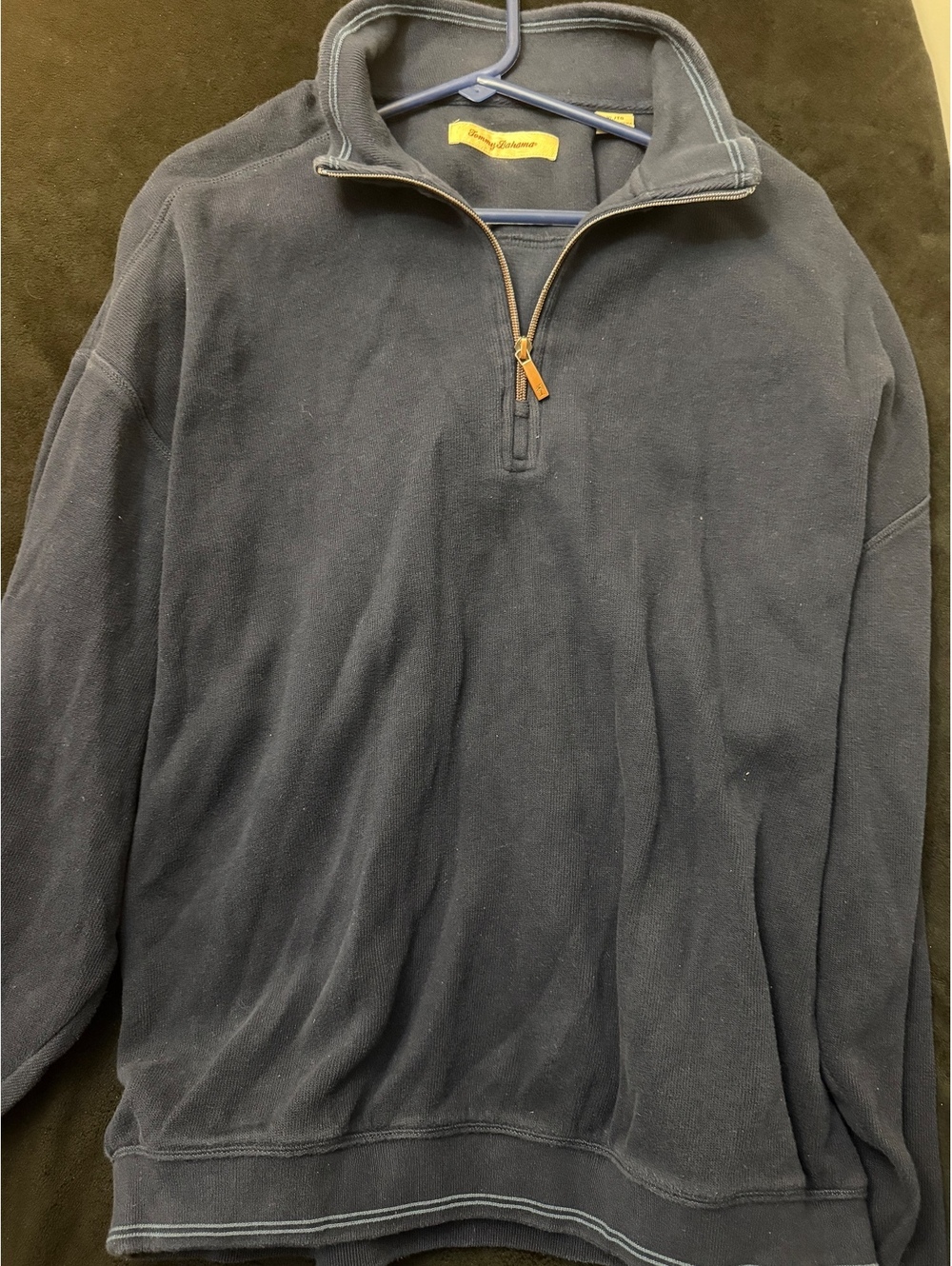 Tommy Bahama Navy Blue Half-Zip Pullover Sweater XL